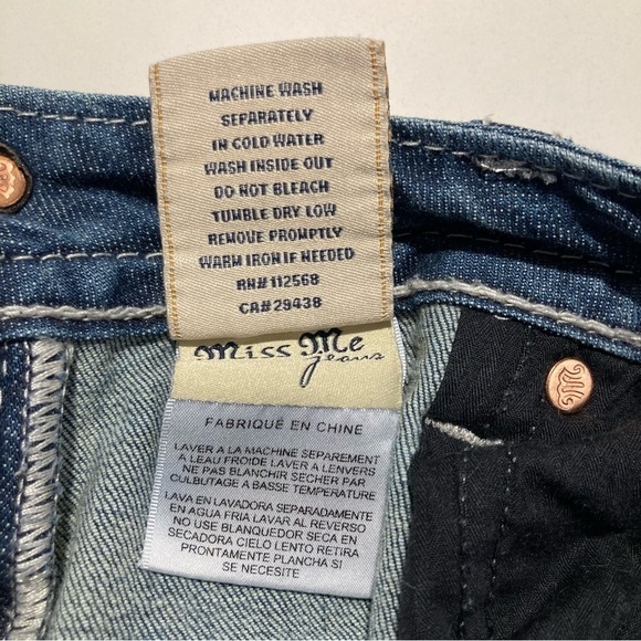 MISS ME Sz 31 Signature Boot Rhinestones Embellished  Mid-Rise Jeans - Picture 10 of 15